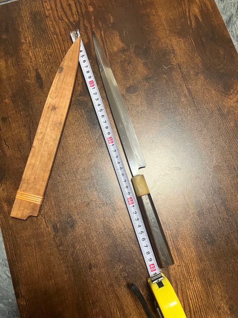 波紋綺麗　尚台正吉 テッサ包丁　フグ引き　9寸 白2鋼　本焼　柳刃包丁