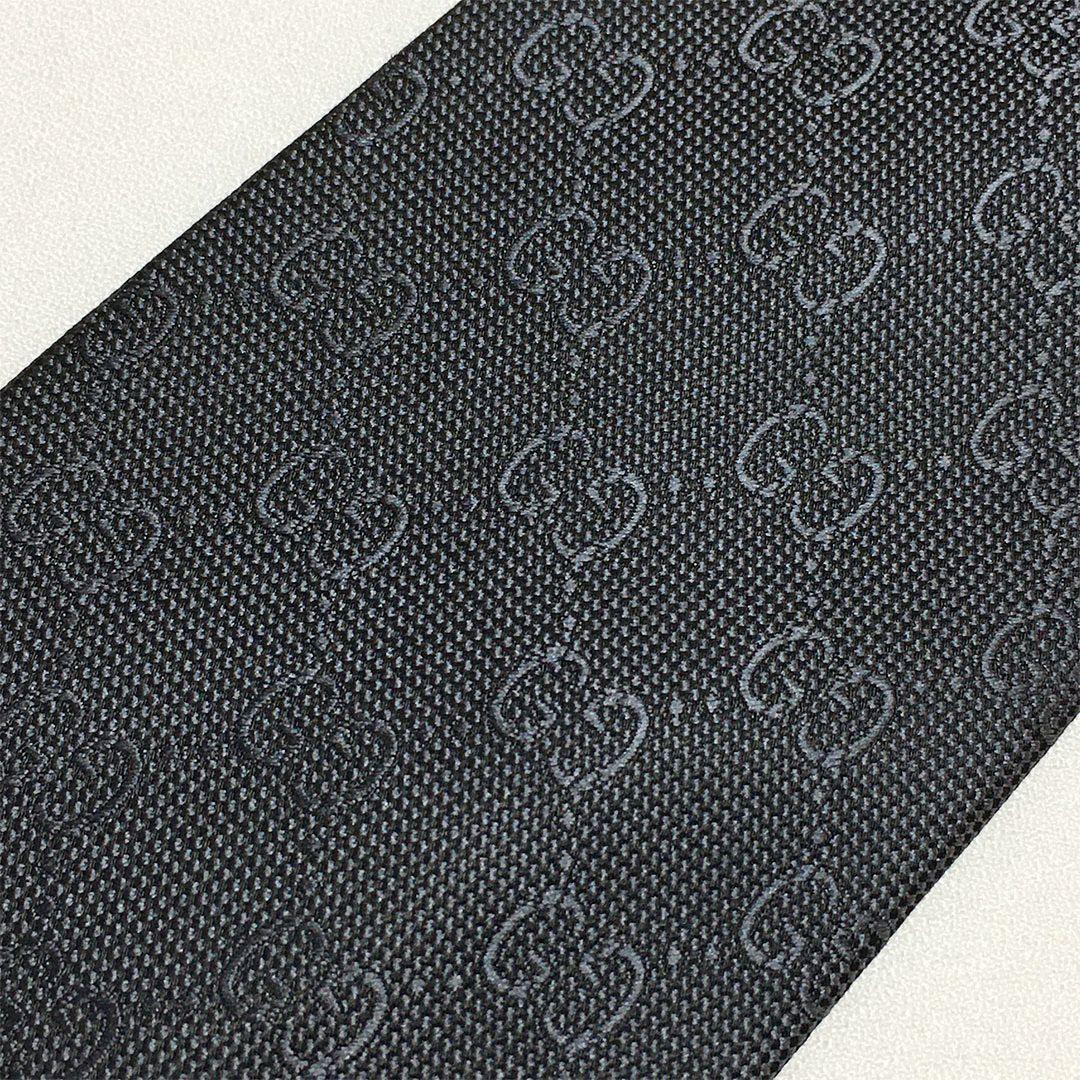 未使用級 グッチ GUCCI ネクタイ シルク GG柄 総柄 ダブルG