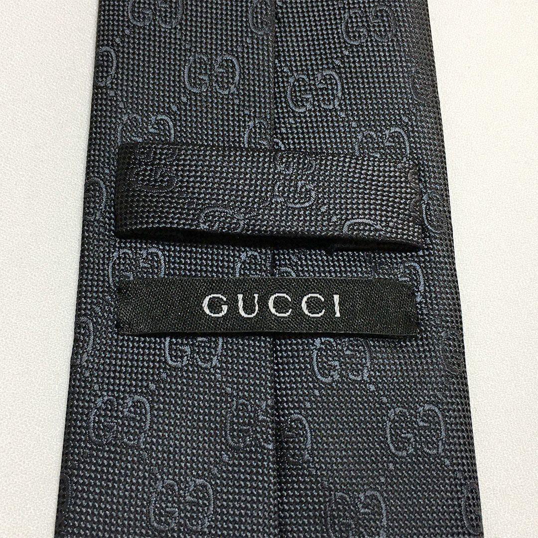 未使用級 グッチ GUCCI ネクタイ シルク GG柄 総柄 ダブルG