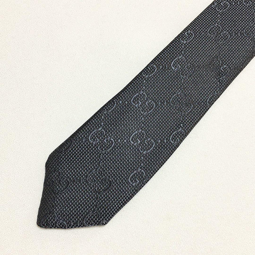 未使用級 グッチ GUCCI ネクタイ シルク GG柄 総柄 ダブルG