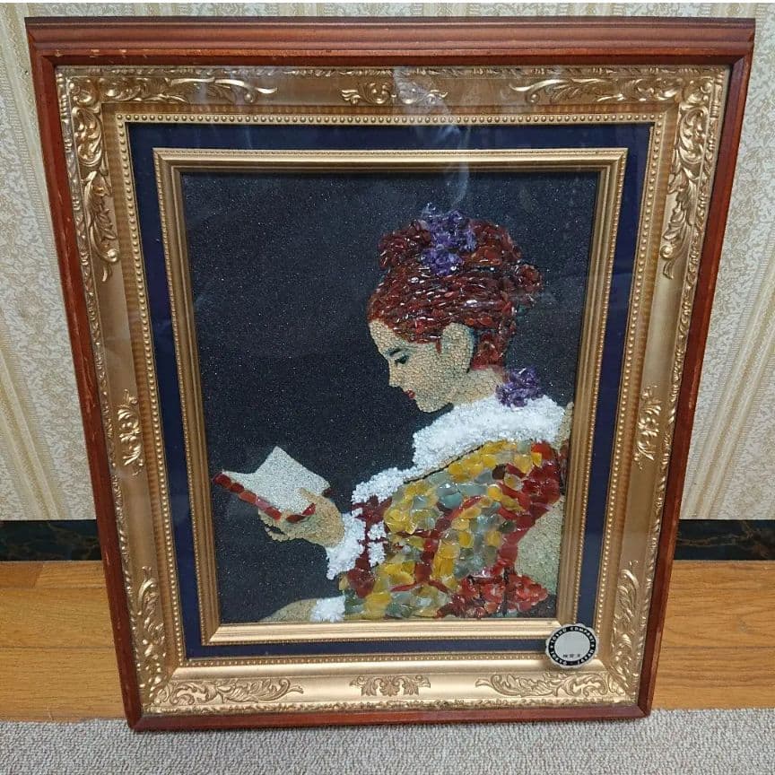 フラゴナール 読書をする女 宝石画 貴石画 油絵