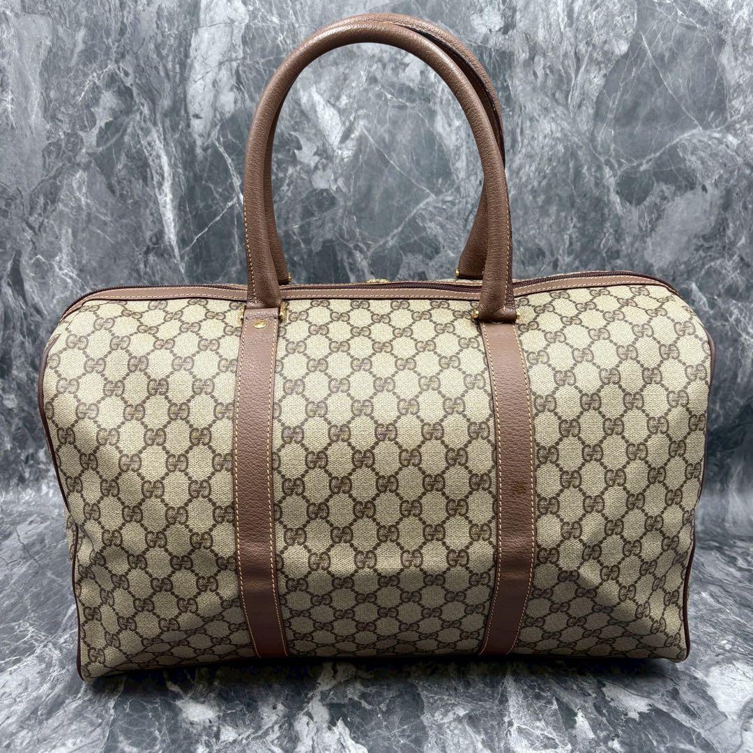 ✨美品✨GUCCI GGボストンバッグ ショルダー ベージュ ブラウン レザー