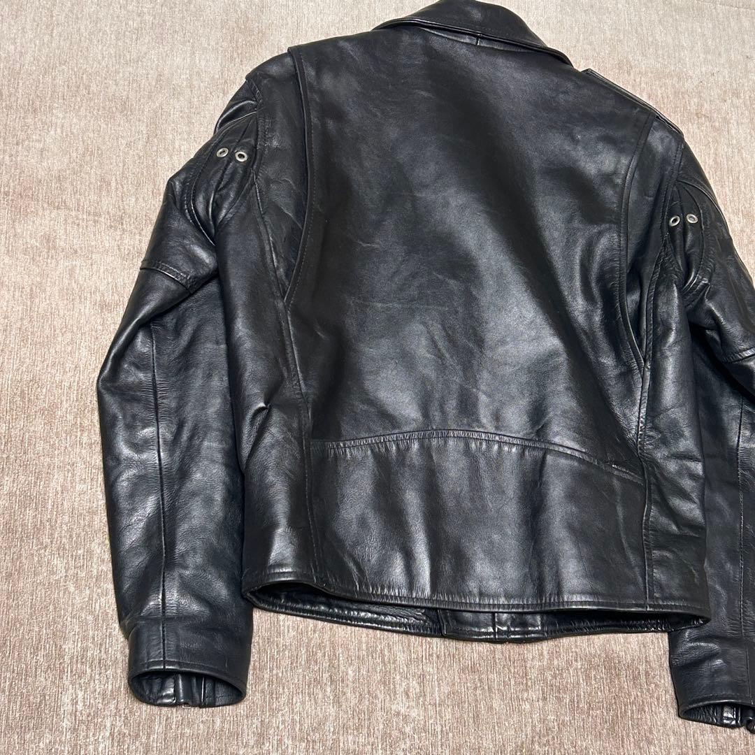 美品　HORN WORKS ダブルライダースジャケット　本革　(L) ブラック