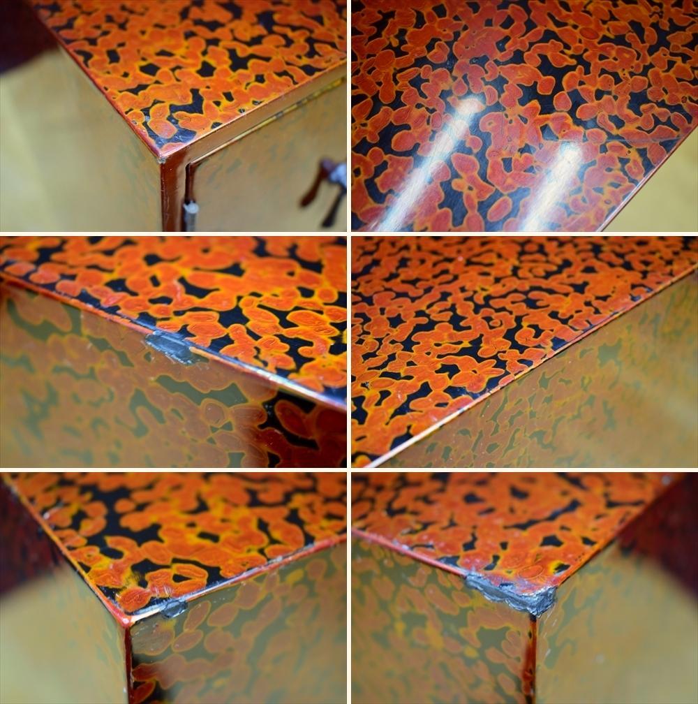 伝統工芸　民芸家具　津軽塗　６段　収納庫　小物箪笥　箪笥　タンス　引出し　茶箪笥