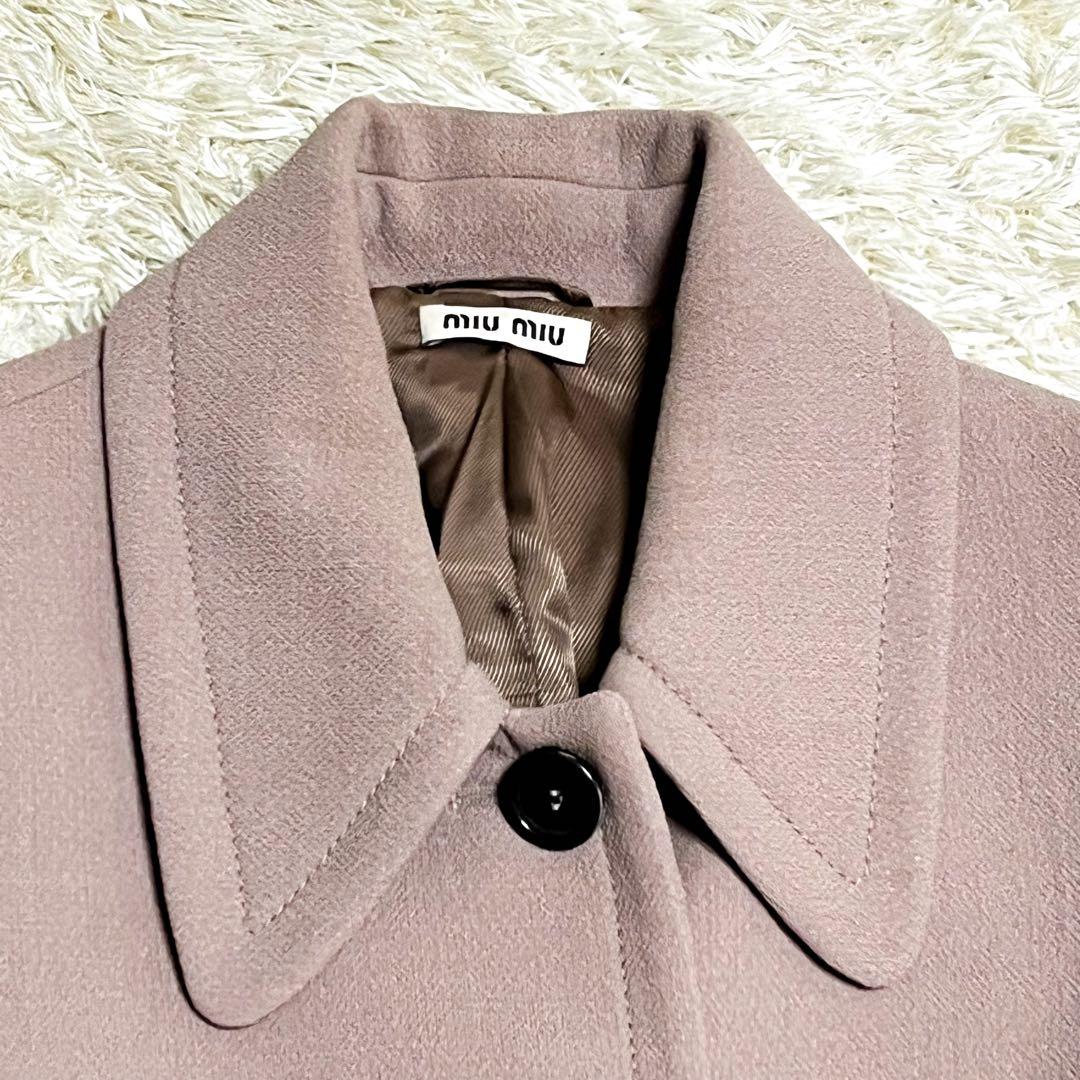 miumiu ベーシックロングコート ワンピースコート ピンクベージュ 38