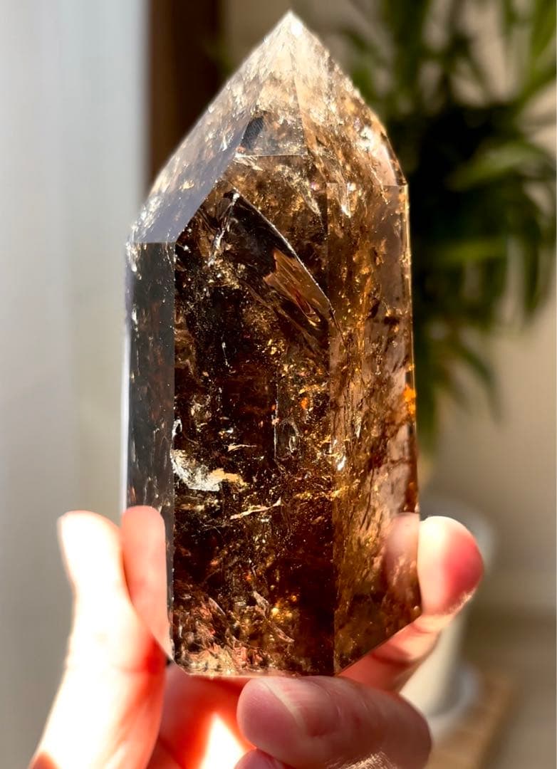 高品質 ブラジル産 スモーキークォーツ ポイント ポリッシュ