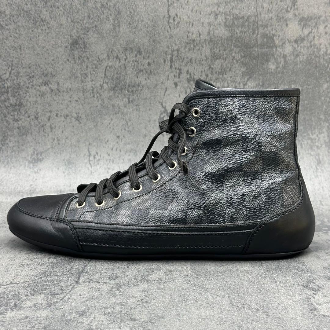 ルイヴィトン ダミエ ハイカットスニーカー 26cm相当 黒 メンズ