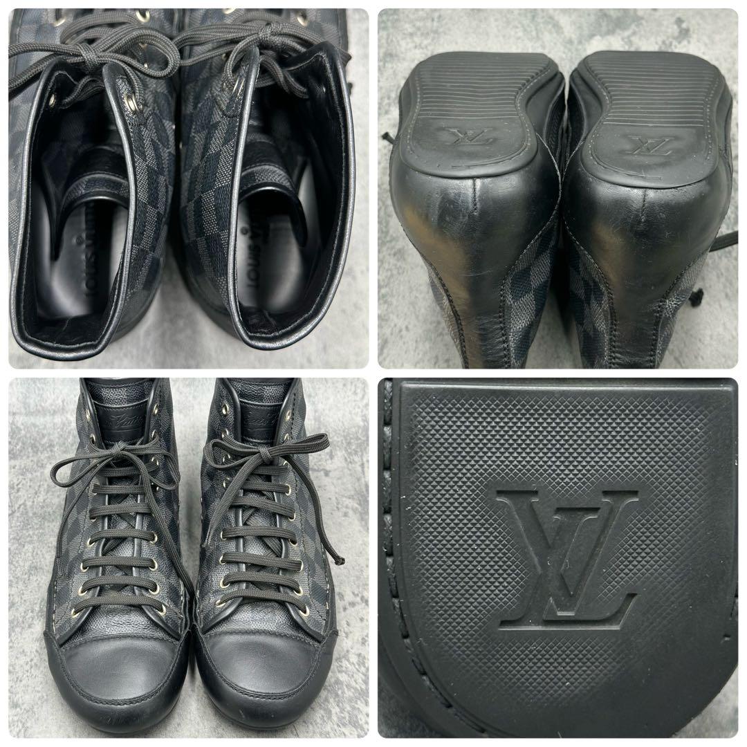 ルイヴィトン ダミエ ハイカットスニーカー 26cm相当 黒 メンズ
