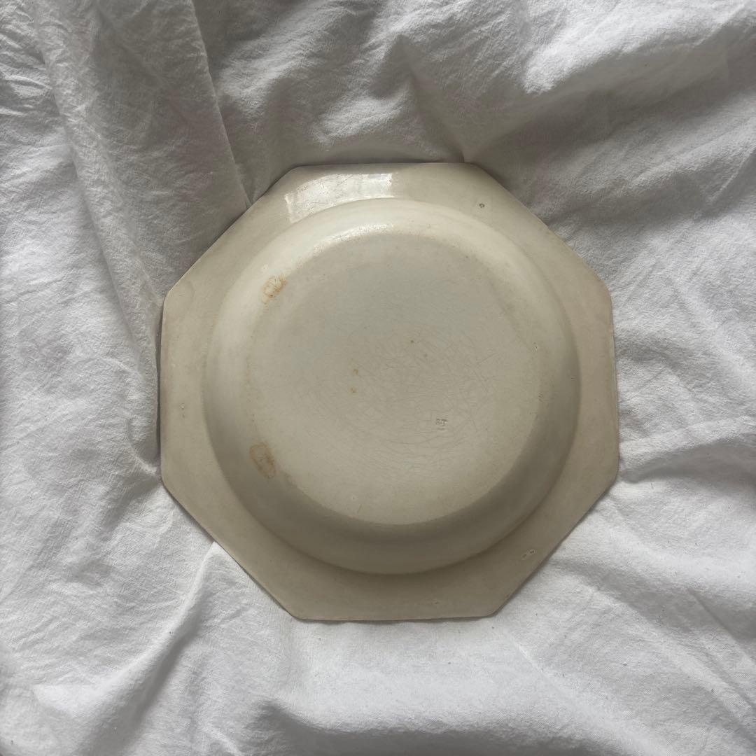 モントロー 初期ファイアンスフィーヌ オクトゴナル プレート 19世紀フランス