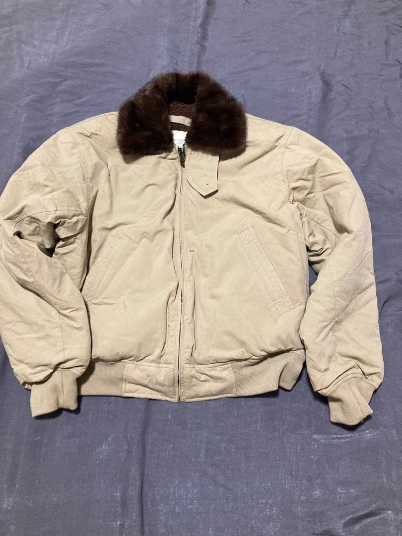 nothing written Maisonベージュフライトジャケット ファー襟