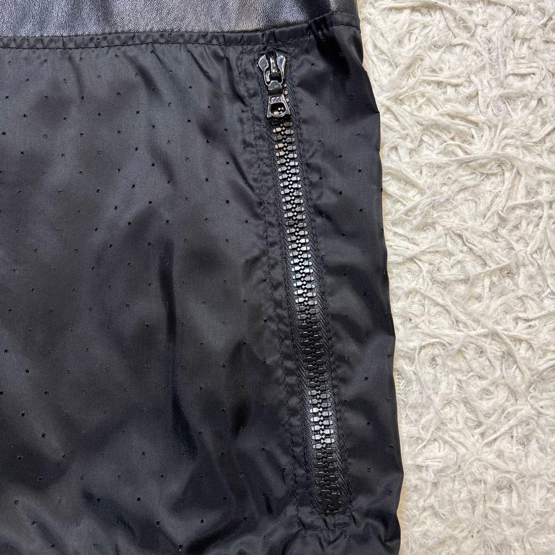 美品【ドローム】シングル　レザー　ririジップ　切り替え　イタリア　羊革　XS