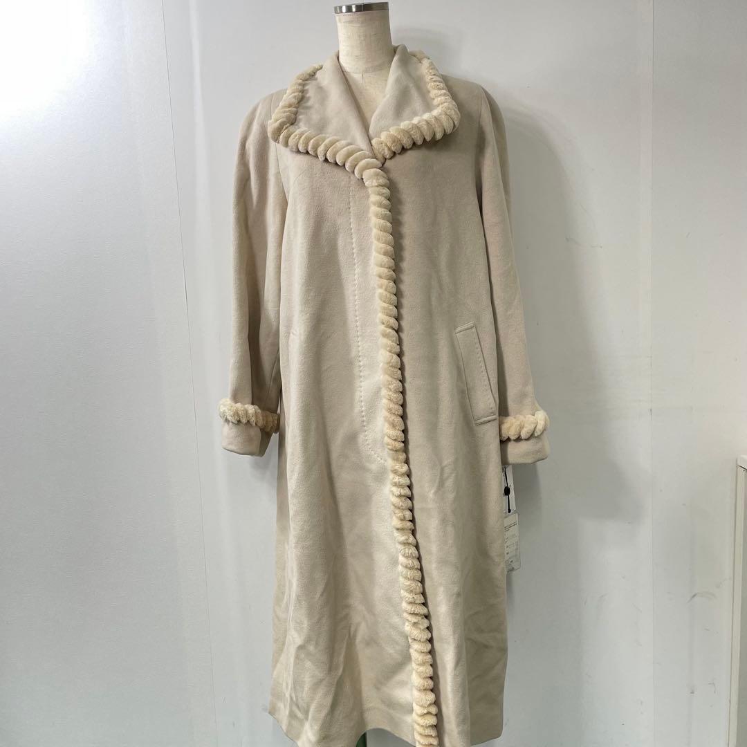 BALMAIN バルマン　アンゴラ　コート　9号　ベージュ　レディース　未使用