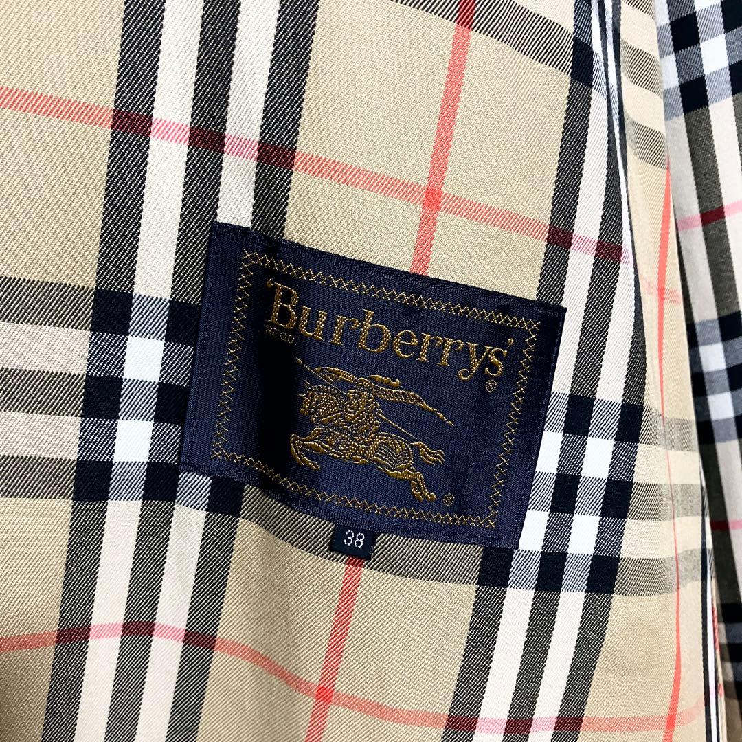 バーバリー M 金ボタン ロングコート フード ノバチェック 金タグ ホースロゴ