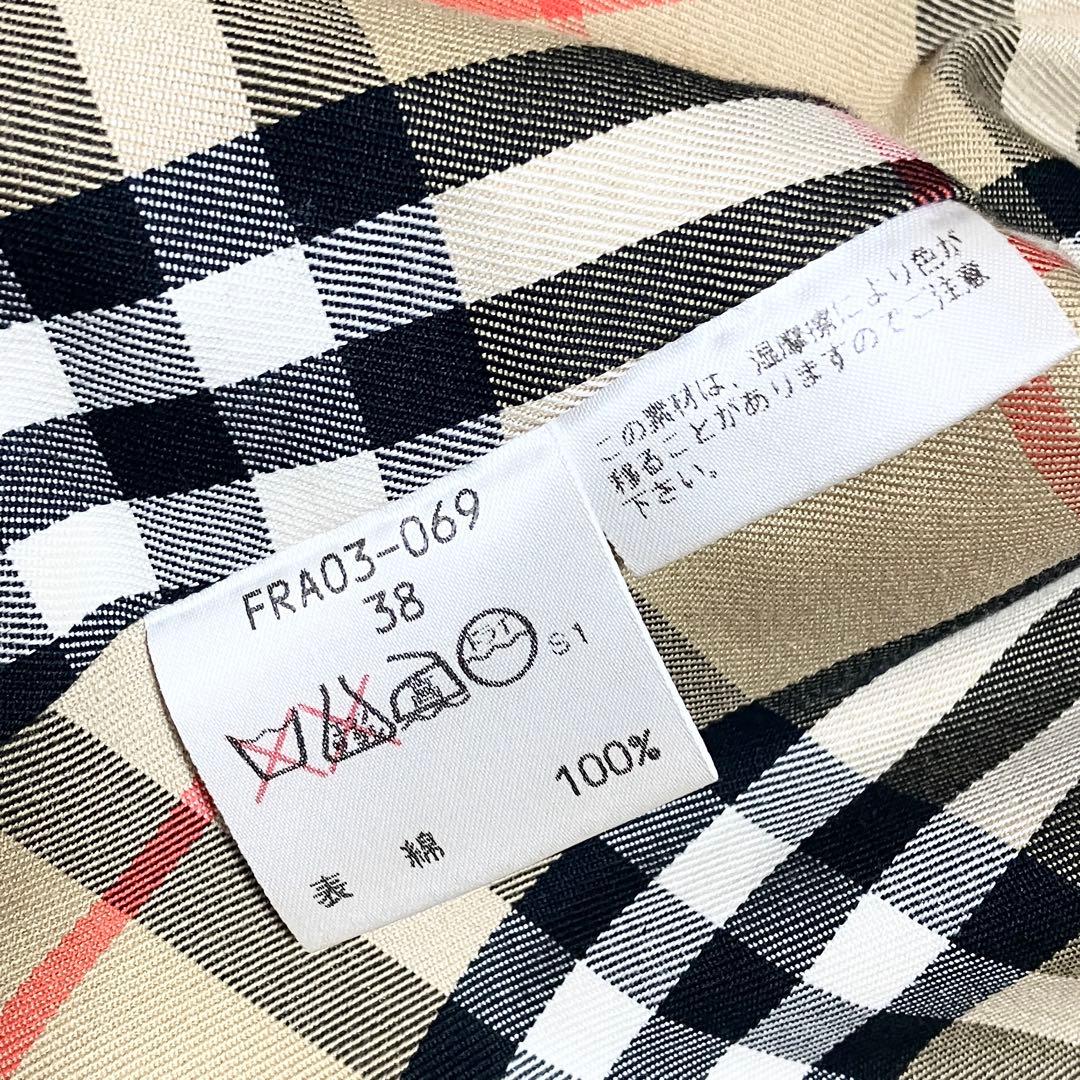 バーバリー M 金ボタン ロングコート フード ノバチェック 金タグ ホースロゴ