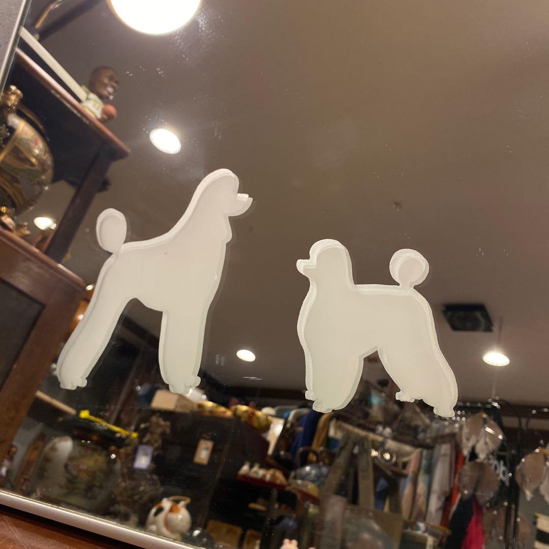 鏡 ヴィンテージミラー プードル 横幅73×横幅61 インテリア