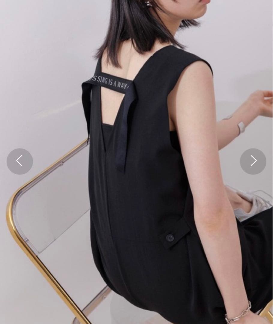 【美品】エイミーロウ バックロゴテープオールインワン ブラック 黒