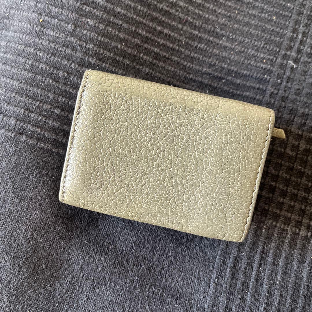 BALENCIAGA グレー レザー 三つ折り財布