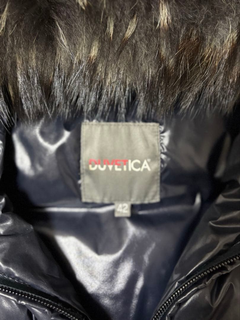ＤＵＶETICA ダウンベスト ファー付き ネイビー 42