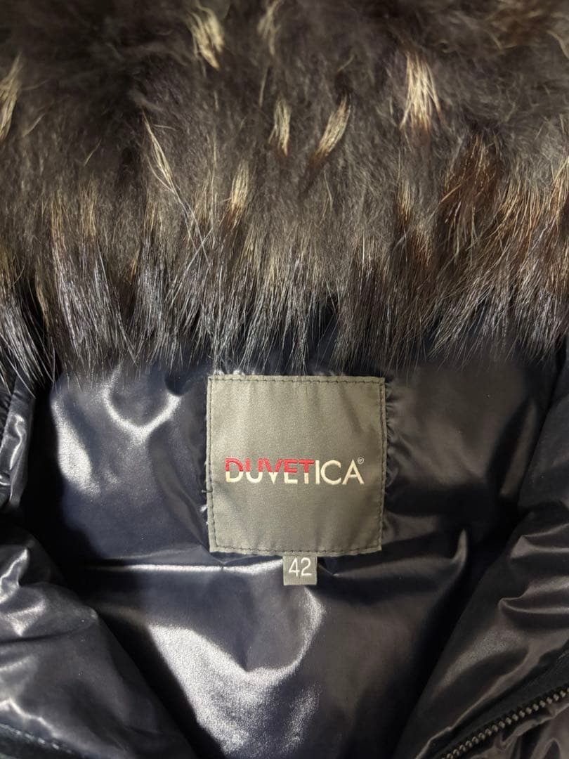 ＤＵＶETICA ダウンベスト ファー付き ネイビー 42