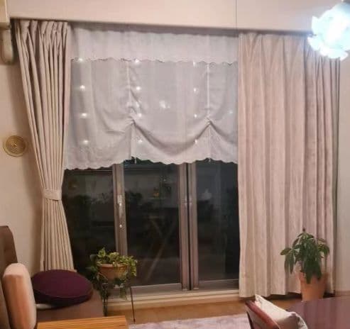 【日本製】オーダーメイド・ヨシダ・裏地付き・刺繍カーテン (150×230×2)