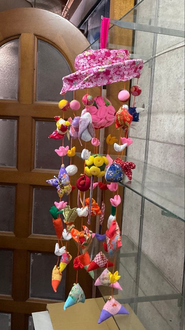 雛祭り つるし雛 ちりめん細工 吊るし飾り ピンク 新品未使用 展示品 箱あり