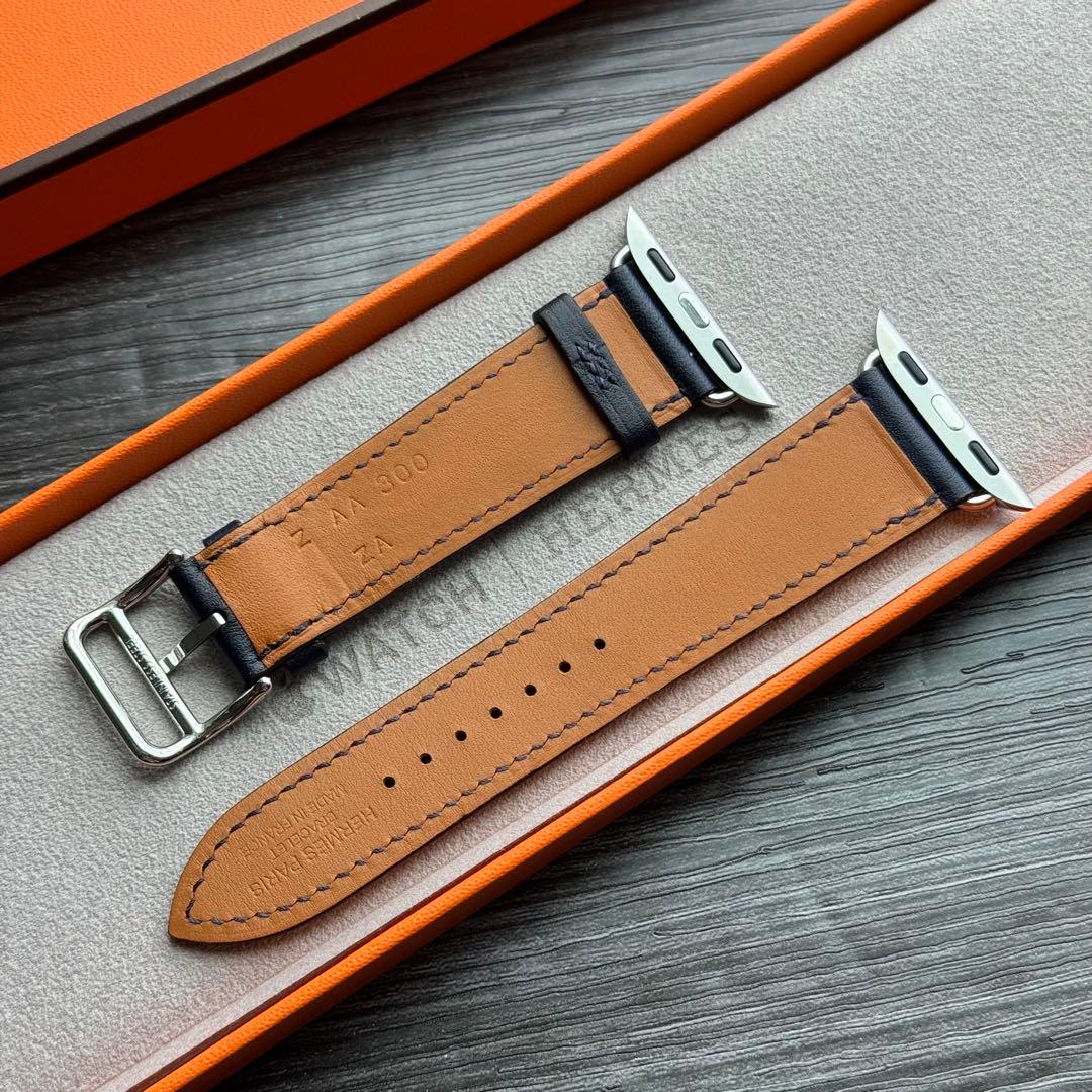 2632 ほぼ未使用　Apple Watch エルメス　ネイビー　レザーバンド