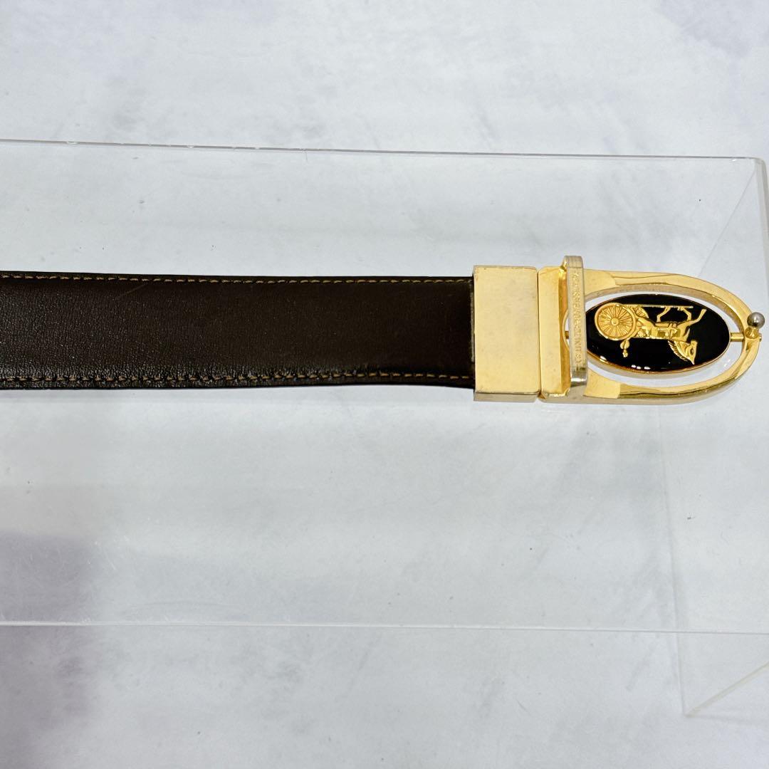 CELINE セリーヌ トリオンフ ダブル回転式ベルト 黒 希少 リバーシブル