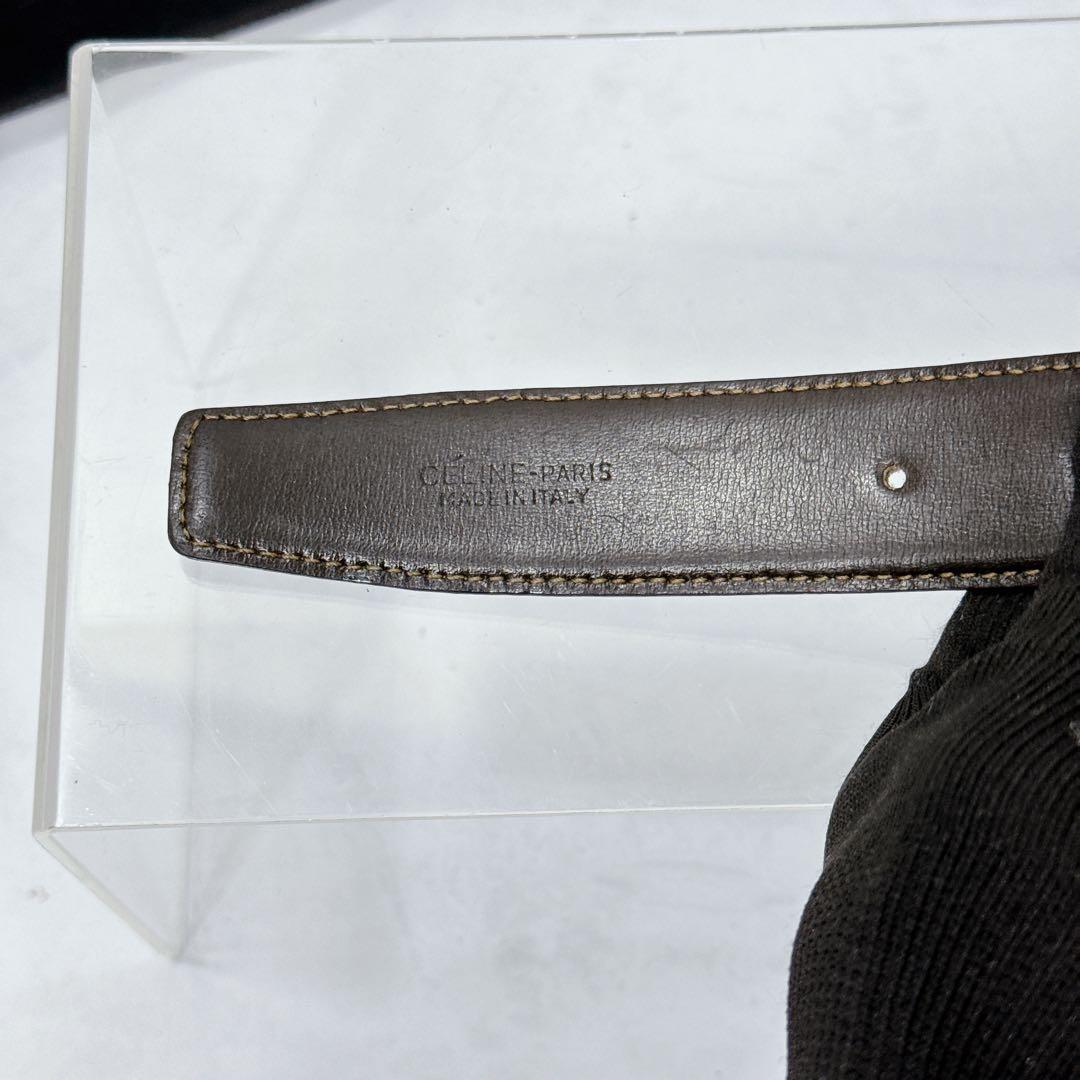 CELINE セリーヌ トリオンフ ダブル回転式ベルト 黒 希少 リバーシブル