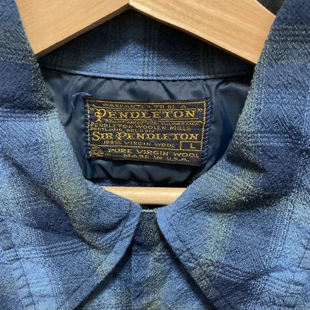 T*o様 60's Pendleton ウールボードシャツ　長袖シャツ 青系チェ