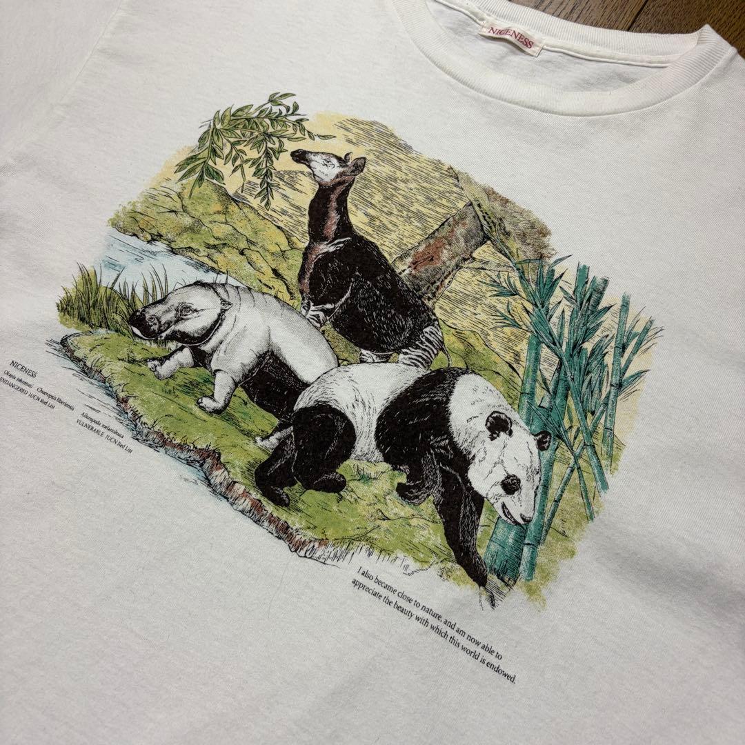 niceness CONRAD 動物イラスト Tシャツ M ホワイト
