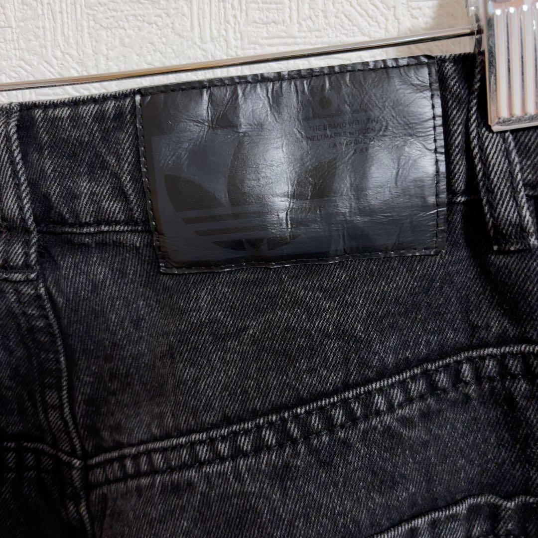 adidas ADILENIUM ジップウォッシュド デニムパンツ 25inch