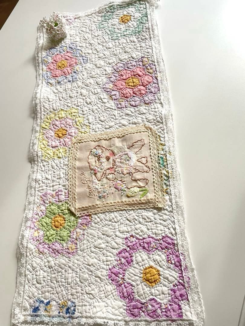 アンティークキルトロング＆ハンドメイド手刺繍ひつじちゃん·͜· ♡