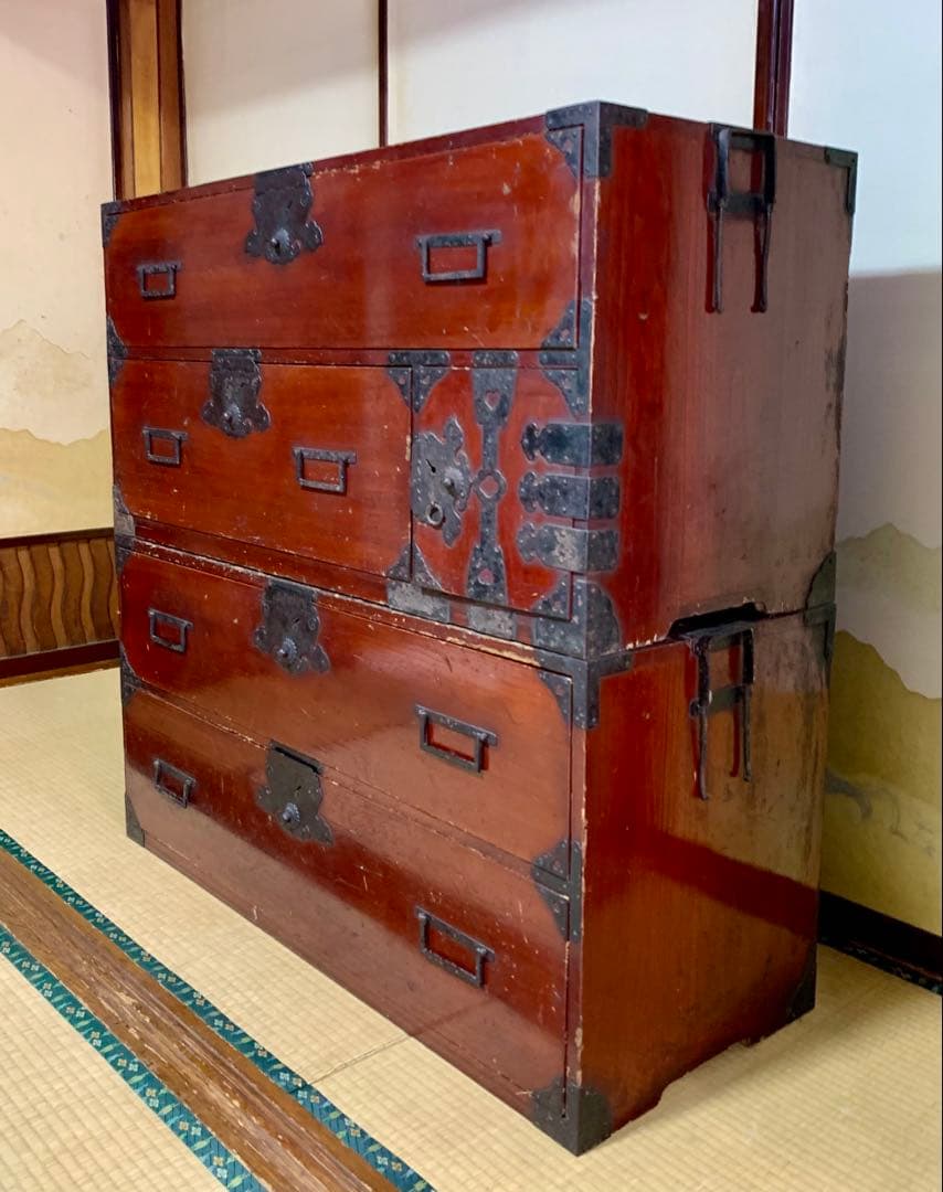 ☆【アンティーク】和箪笥 昭和レトロ 古タンス 桐箪笥 漆