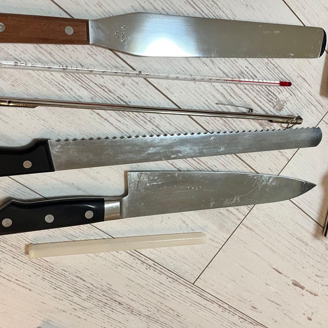 包丁ケース　藤次郎　包丁セット　牛刀　波刃　温度計　ナッペ　パレット　定規付き