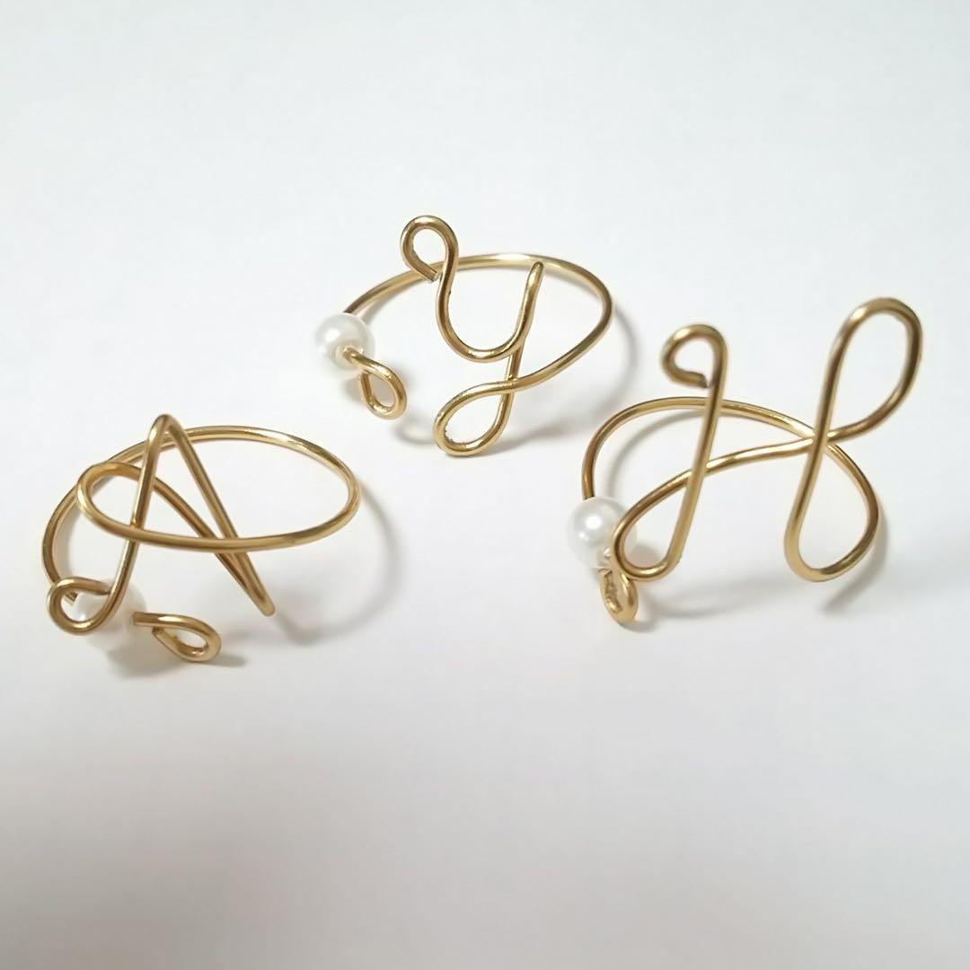 イニシャルリング　ワイヤーリング　オーダー