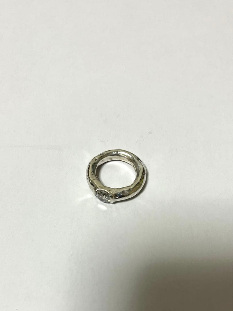 e.m. ジルコニア1粒埋め込みリング☆イーエム