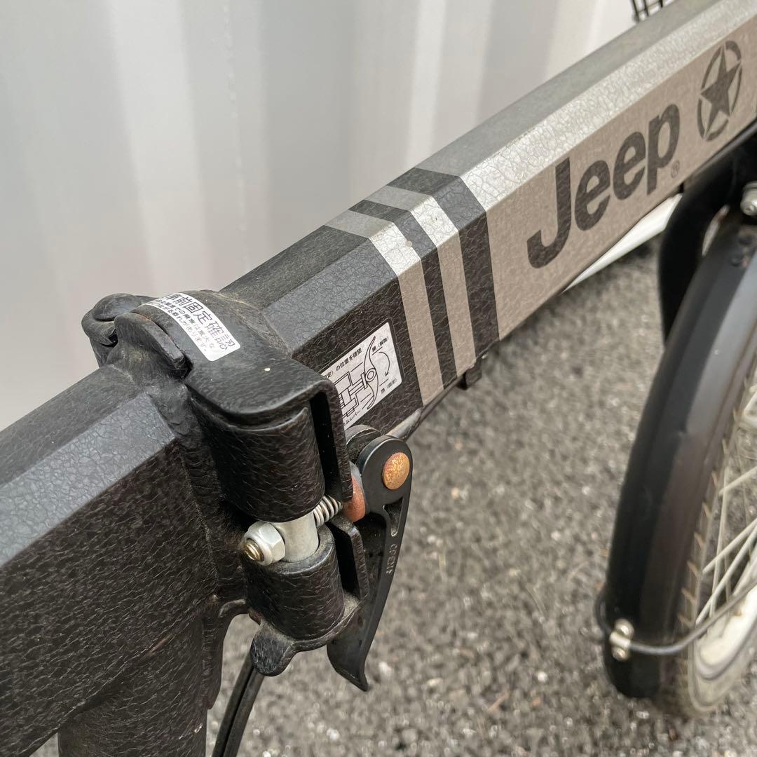 折りたたみ自転車 20インチ JEEP 6段変速カゴ付き