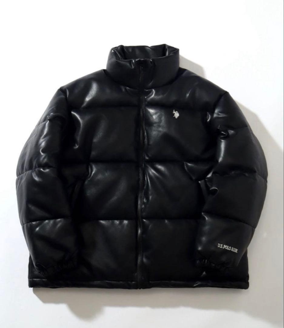 U.S. POLO ASSN. ポロ フェイクレザー ダウン Mサイズ