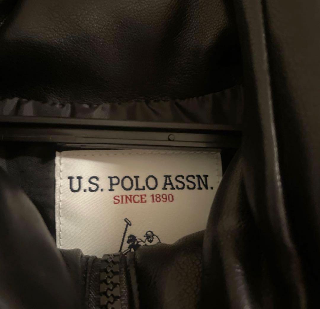 U.S. POLO ASSN. ポロ フェイクレザー ダウン Mサイズ