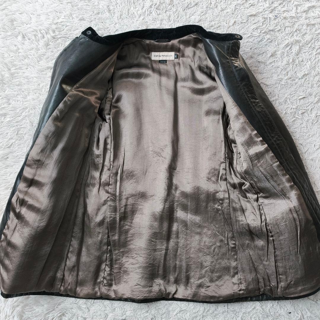 【高級◎ 希少】総丈83 エンポリオアルマーニ レザージャケット イタリア製