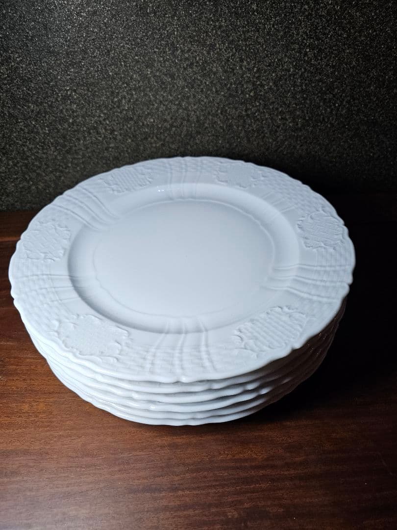 Herendヘレンド バロックホワイト デザートプレート６枚セット