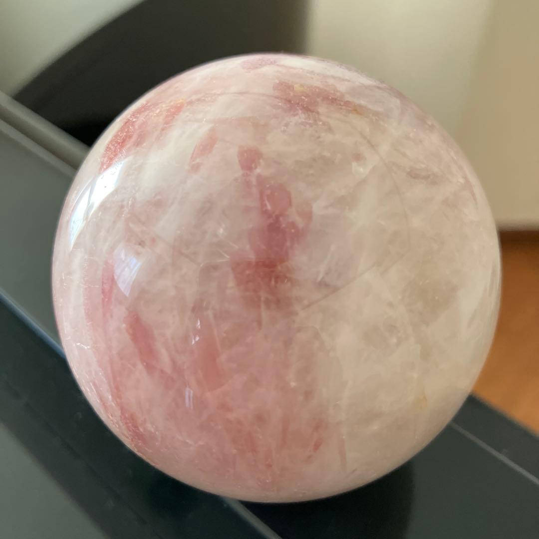kdashさま専用美！トルマリンインクォーツ　スフィア　天然石置物　D126