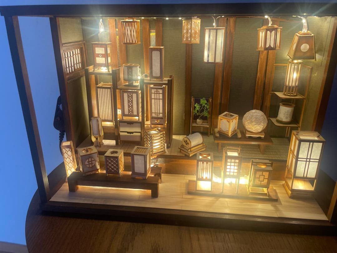 和風ジオラマ　行燈屋 人感センサーLED付き　日本家屋　ドールハウス