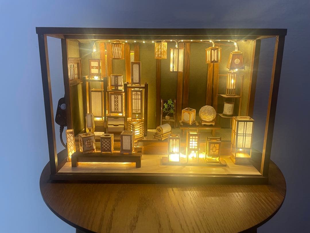 和風ジオラマ　行燈屋 人感センサーLED付き　日本家屋　ドールハウス
