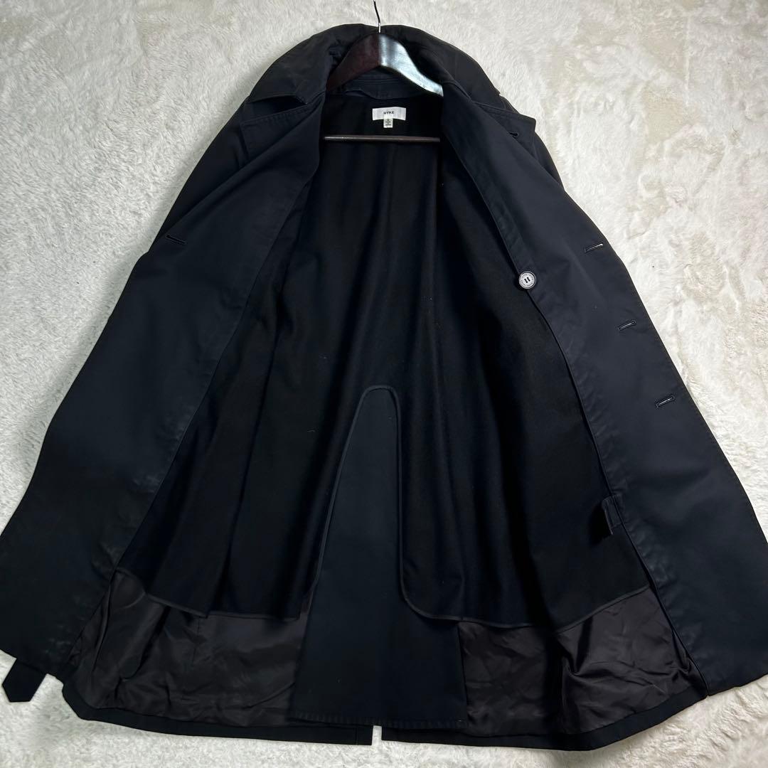 HYKE ハイク レディース ビックフィット　トレンチコート ライナー付 黒