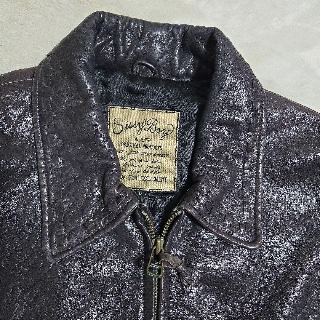 希少・本革】80-90s ヴィンテージ ラムレザー ジャケット シシィボーイ
