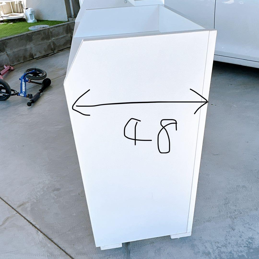 レジカウンター　キャッシャーカウンター　レジ台　店舗什器　白　キャスター付き