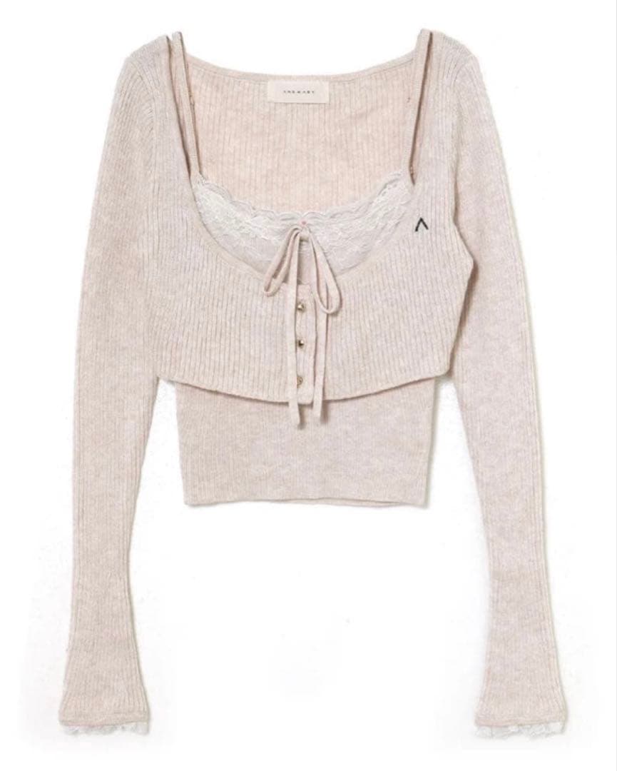 トップス andmary Brenda lace knit set