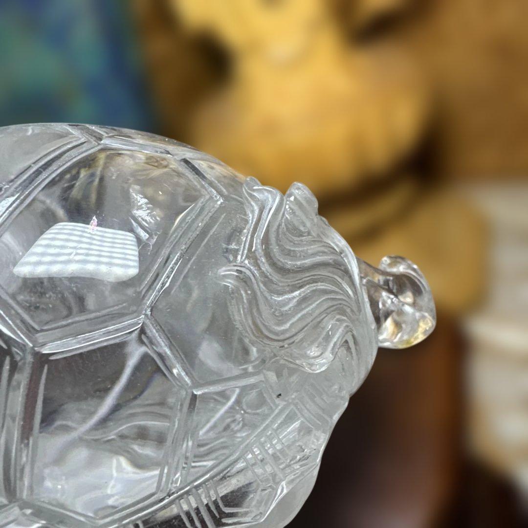 天然水晶 龍亀 ロングイ 1.5kg 証明書付 高級 彫刻 置物