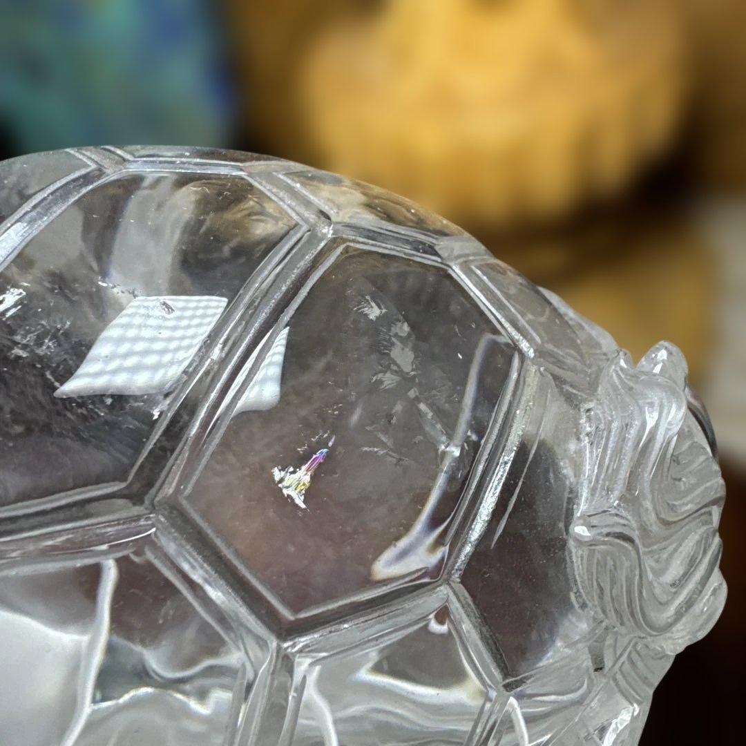 天然水晶 龍亀 ロングイ 1.5kg 証明書付 高級 彫刻 置物